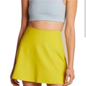 Girlfriend Collective Yellow Skirt Skort Pockets Pull On Tennis Athletic